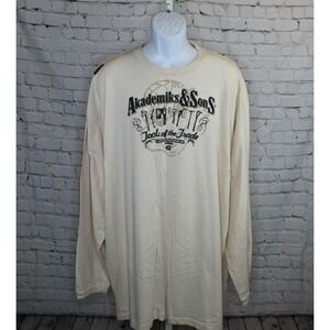 Vintage Y2K Akademiks Tan T-shirt 3XL Graphic Tee Tools of the Trade Axe Knife
